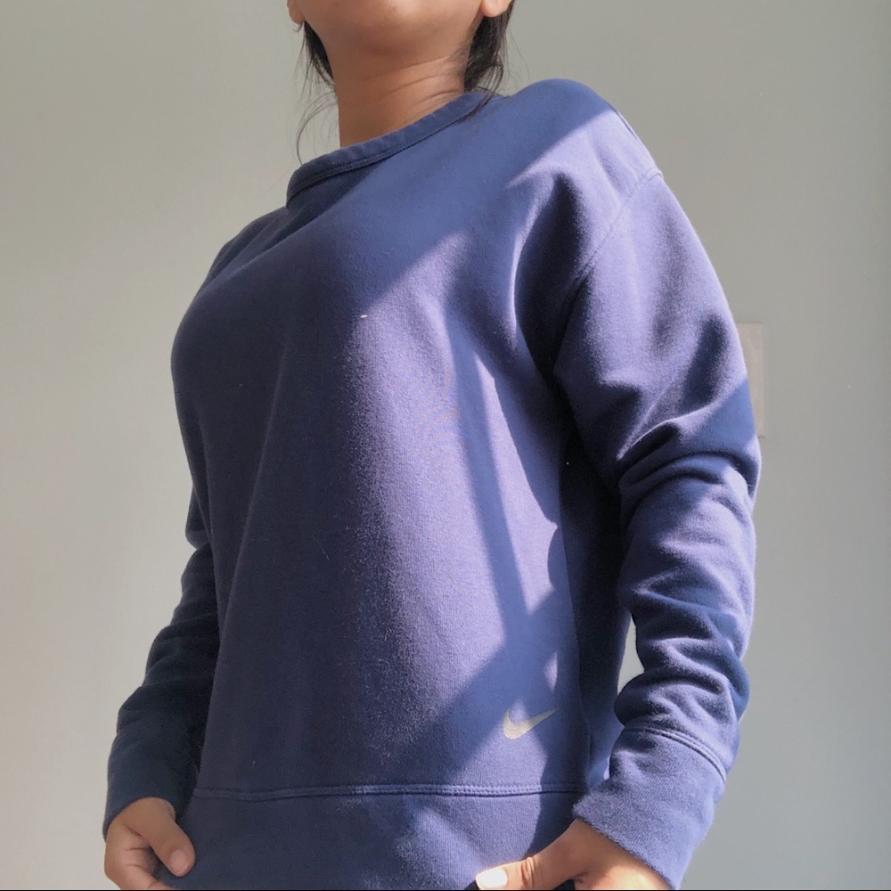 Nike Blue Open Back V Cut Crewneck Sweatshirt